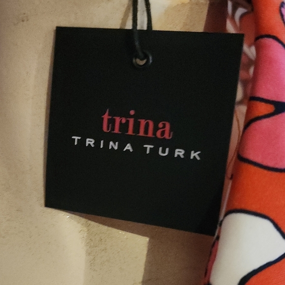 Trina Turk Kamryn Floral Scroll Polo Mini  Dress Size L - Picture 2 of 5